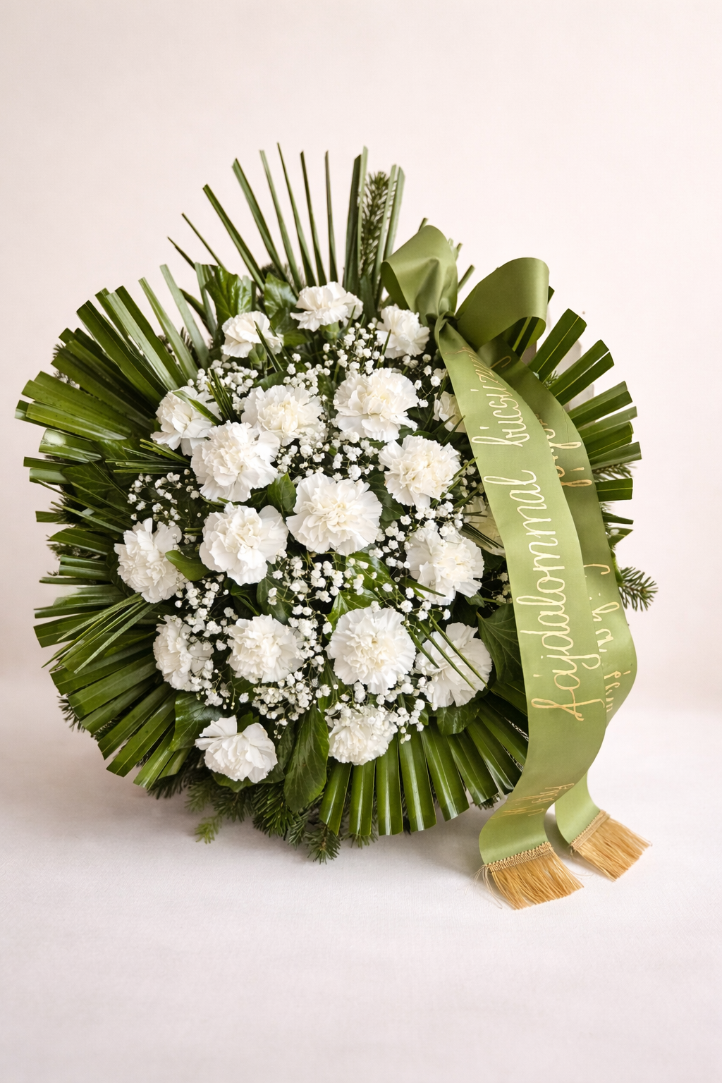 Álló koszorú élő virággal